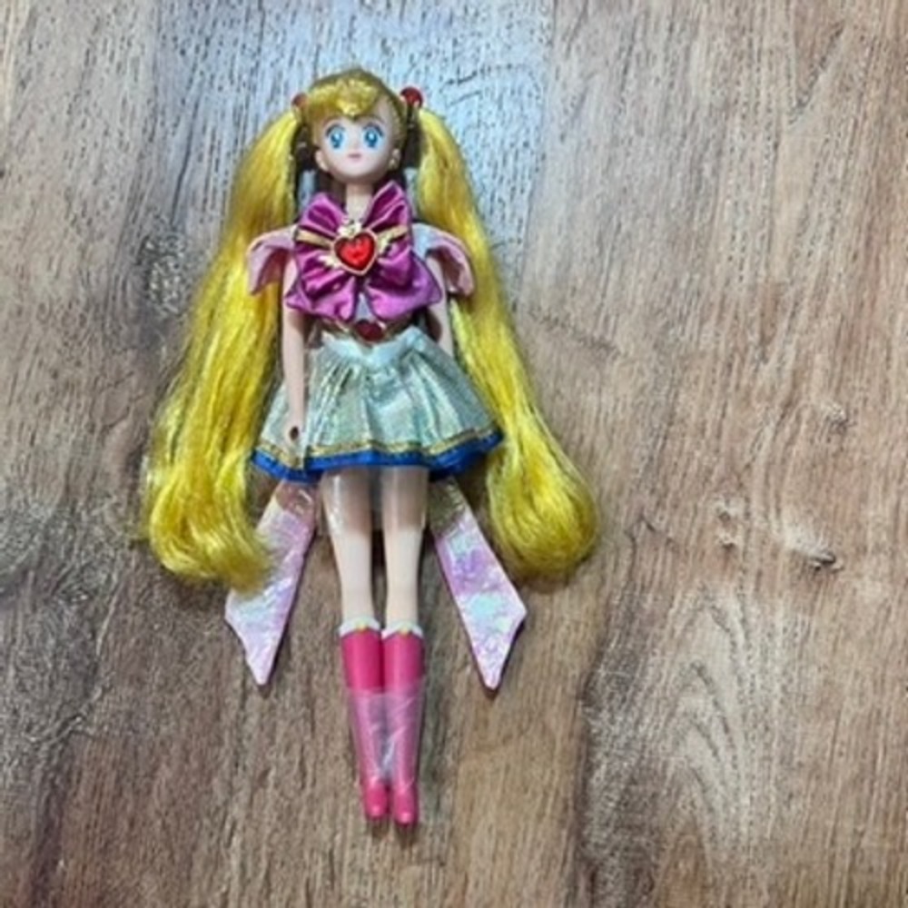 Bandai Sailor Moon SuperS Eternal Doll Girls 11" Gold Pink 1990s Anime Rare Talk